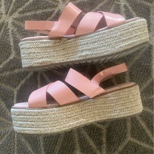 Pink Espadrille Platform Sandals